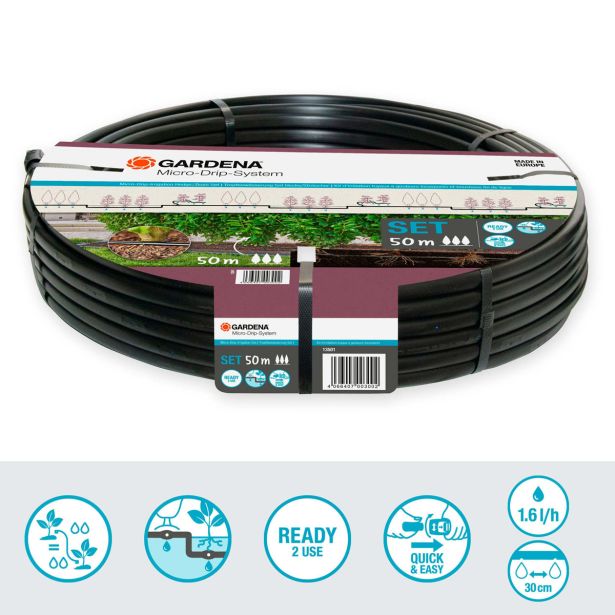 GARNITURA ZA ZALIVANJE GARDENA MD NAMAKALNI SET ZA ŽIVE MEJE 50M