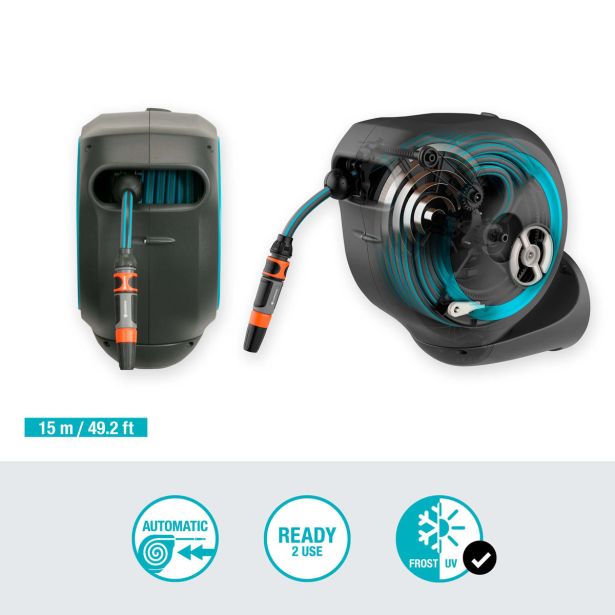GARNITURA ZA ZALIVANJE GARDENA STENSKI NOSILEC ZA CEV 15 ROLL-UP AUTOMATIC S