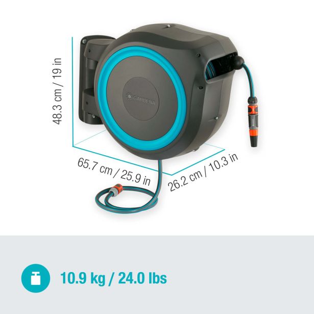 GARNITURA ZA ZALIVANJE GARDENA STENSKI NOSILEC ZA CEV 25 ROLL-UP AUTOMATIC