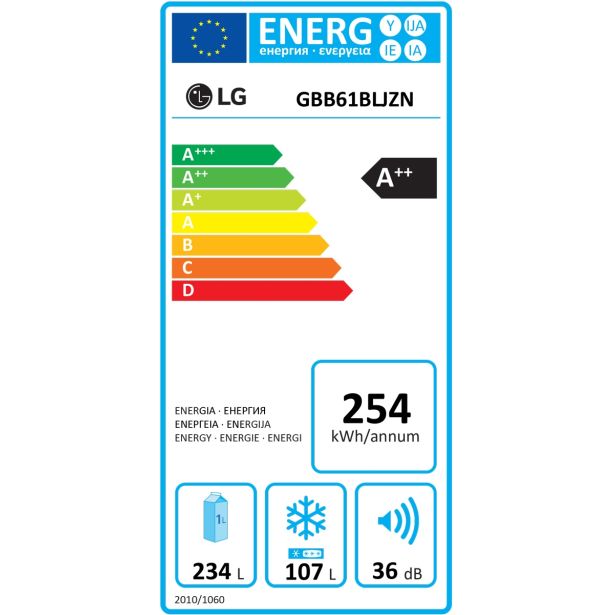 HLADILNIK IN ZAMRZOVALNIK LG GBB61BLJZN