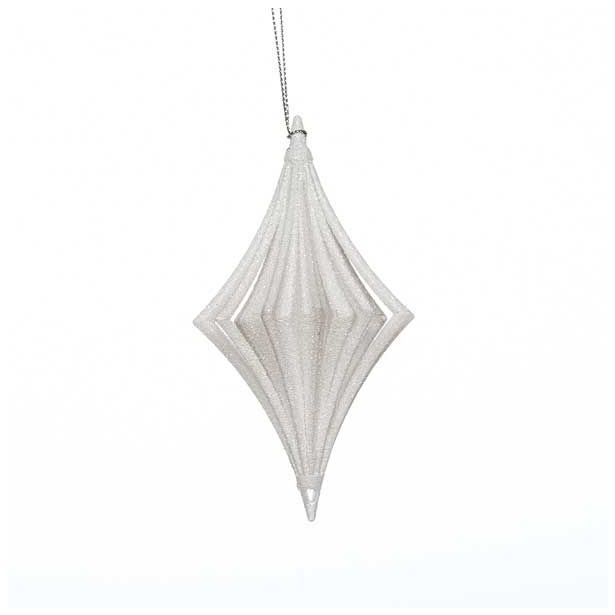 OKRASEK ZA JELKO GLOSSTYLE GEO 3D 7X7X12 CM BELE BARVE