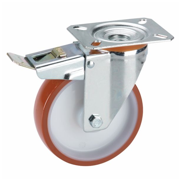 GIBLJIVO KOLO Z ZAVORO DÖRNER + HELMER 100X30MM PLOŠČA 100X85MM