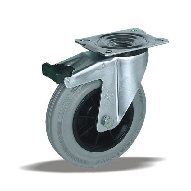 GIBLJIVO KOLO Z ZAVORO LIV-KOLESA 200 ZV INOX PPGUVA SI