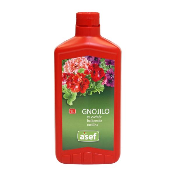 GNOJILO TEKOČE MINERALNO ZA CVETOČE BALKONSKE RASTLINE ASEF 1 L