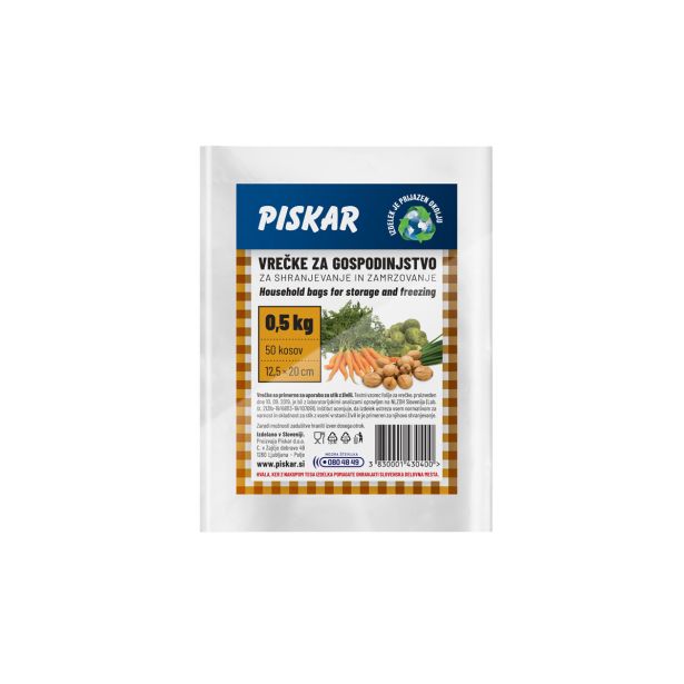 GOSPODINJSKA VREČKA PISKAR 12.5X20 CM 0.5 KG 50/1