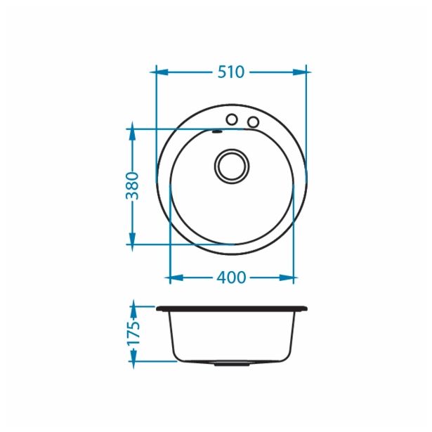 GRANITAL POMIVALNO KORITO ALVEUS NIAGARA 10, G11 ARCTIC FI 510 MM