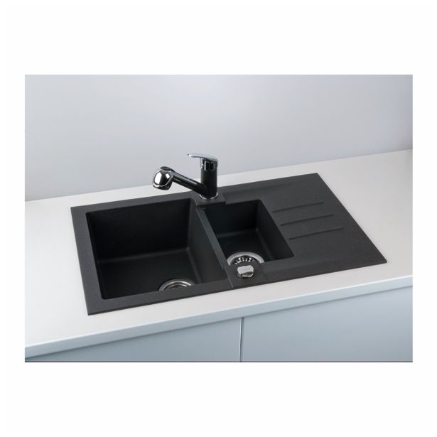 GRANITAL POMIVALNO KORITO ALVEUS ROCK 70, G91 CARBON 780X480 MM