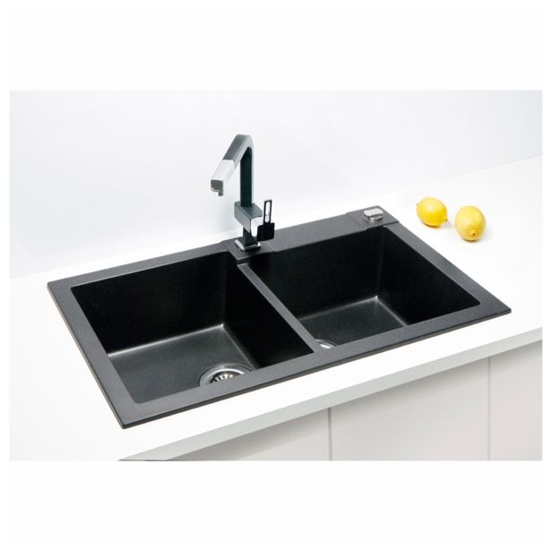 GRANITAL POMIVALNO KORITO ALVEUS ROCK 90, G91 CARBON 780X480 MM