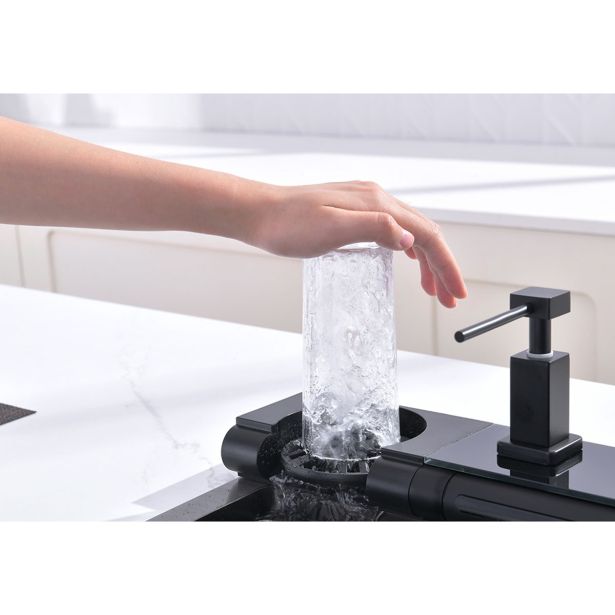 GRANITAL POMIVALNO KORITO INTER CERAMIC SMART IN PIPA ČRNA
