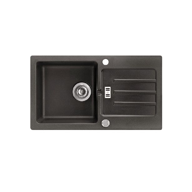 GRANITAL POMIVALNO KORITO MINES-IB MIB 25009 ČRNA 780X435 MM + SIFON