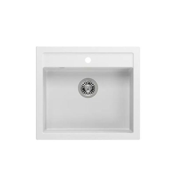 GRANITAL POMIVALNO KORITO QUADRON BILL 110 BEL S SREBRNIM ODTOKOM