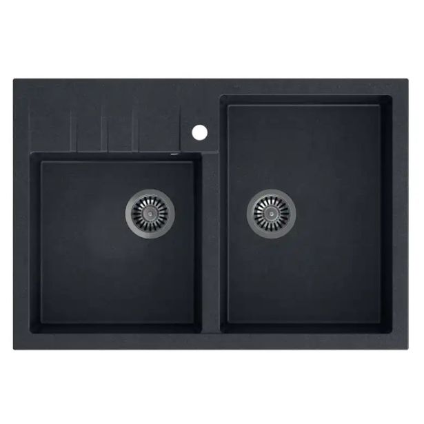 GRANITAL POMIVALNO KORITO QUADRON BILL 120 ČRN- SREBRN