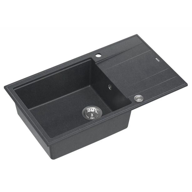GRANITAL POMIVALNO KORITO QUADRON EVAN 136 XL ČRN DIAMANT
