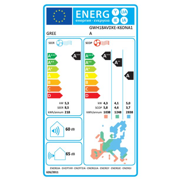 GREE SPLIT KLIMATSKA NAPRAVA AIRY 5,3KW A+++/A++