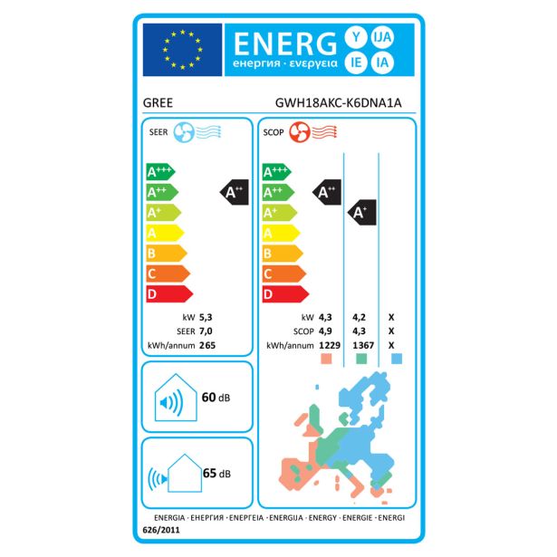 GREE SPLIT KLIMATSKA NAPRAVA SOYAL 5,3KW A++/A+ NOTRANJA + ZUNANJA ENOTA