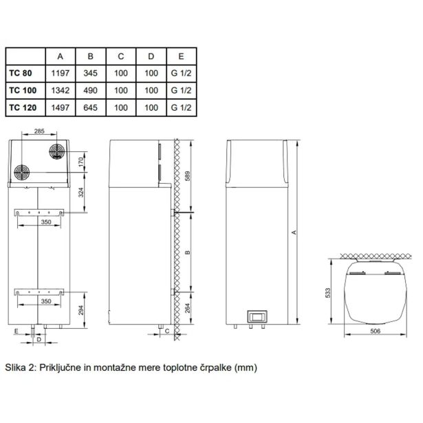 GRELNIK VODE S TOPLOTNO TIKI DHW LT 100