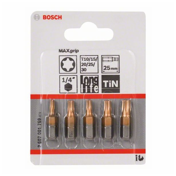 GRT VIJAČNIH NASTAVKOV BOSCH TX10-TX30 5 DEL MAX GRIP MAX GRIP 25 MM
