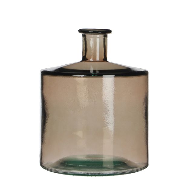 STEKLENA VAZA MICA GUAN RJAVA 26X21 CM V OBLIKI STEKLENICE