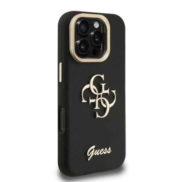GUESS CAM STAND GUHCP16XPCS4GSK OVITEK ZA IPHONE 16 PRO MAX S STOJALOM - ČRN