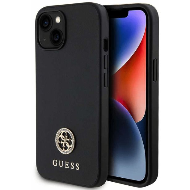 GUESS GUHCP15SPS4DGPK SILIKONSKI OVITEK ZA IPHONE 15 - ČRN