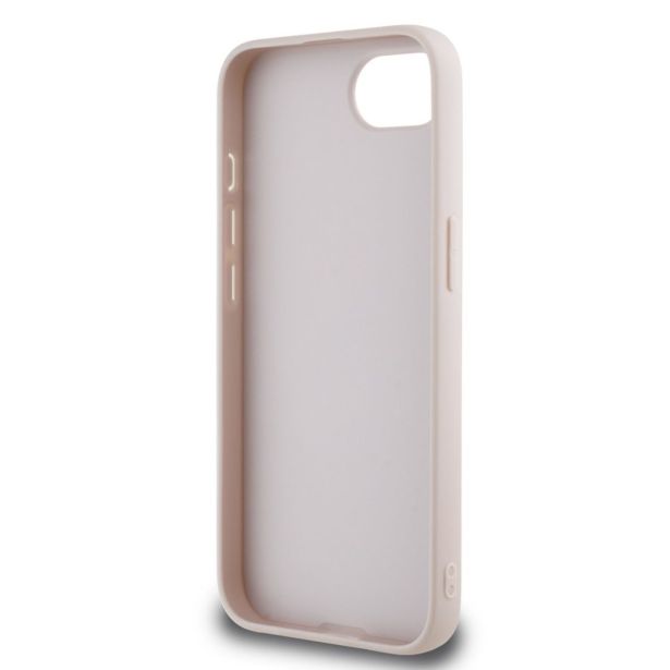 GUESS GUHCPSE44GMGPI SILIKONSKI OVITEK ZA IPHONE 16E - ROZA Z ZLATIM LOGOM