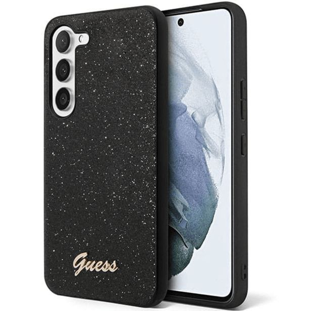 GUESS GUHCS24SHGGSHK OVITEK ZA SAMSUNG GALAXY S24 5G - ČRN Z BLEŠČICAMI