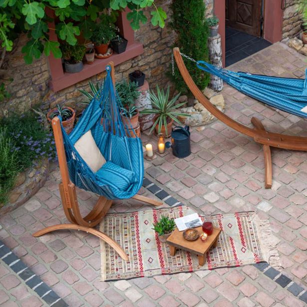 GUGALNA MREŽA LA SIESTA UDINE + VISEČI STOL BLUE ZEBRA COMFORT