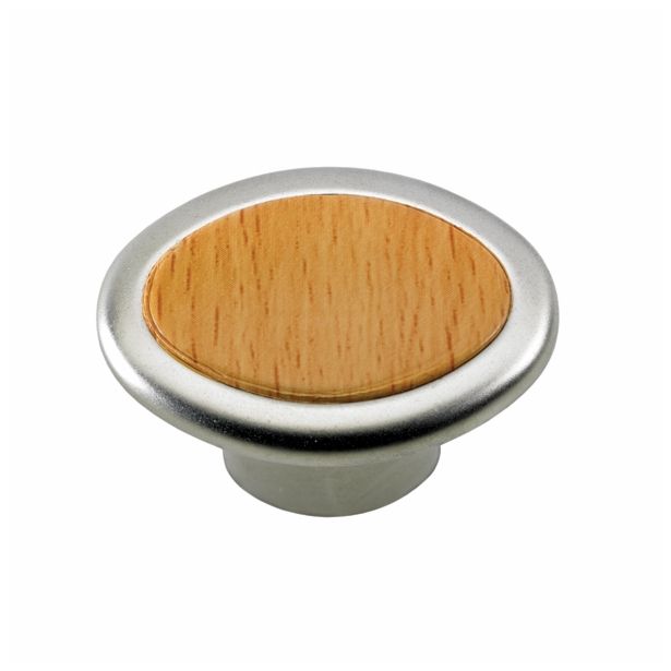 POHIŠTVENI ROČAJ HETTICH DIY GUMB FI 37X27 MM NIKLJAN/BUKEV