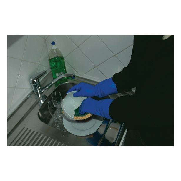 GUMENE ROKAVICE 160 ŠT. L/9 MODRA TANKA ODPRNOST:OLJE, KEMIKALIJE