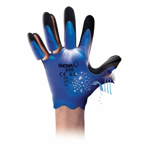 GUMENE ROKAVICE 306 ŠT. XL/9 DUAL LATEX PENASTA PREVLEKA