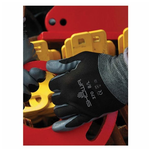 GUMENE ROKAVICE 370 ŠT. L/8 NITRIL BARVA ČRNA