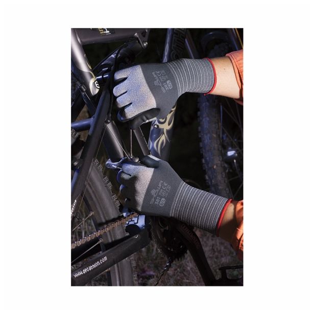 GUMENE ROKAVICE 381 ŠT. M/7 MIKROPORNI NITRIL BARVA SIVA