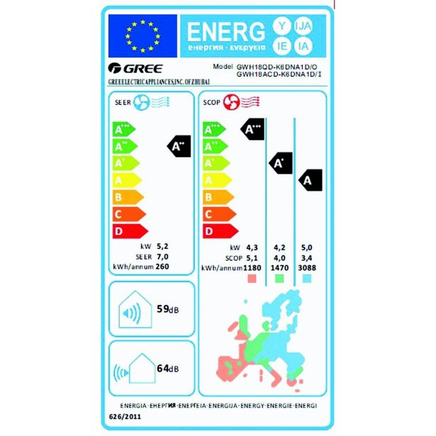 KLIMATSKA NAPRAVA GREE GWH18ACD FAIRY 5.1KW, NOTR+ZUN ENOTA