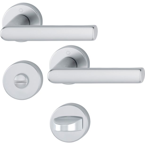 ALU KLJUKA ZA VRATA HOPPE HAMBURG Z ROZETO WC F1