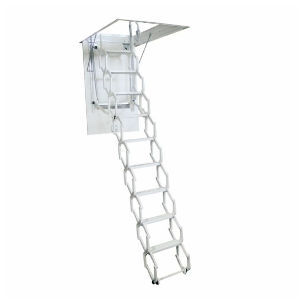 KOVINSKE PODSTREŠNE STOPNICE LOŽ METALPRES HARMOLUX 70X110/270 CM BELE