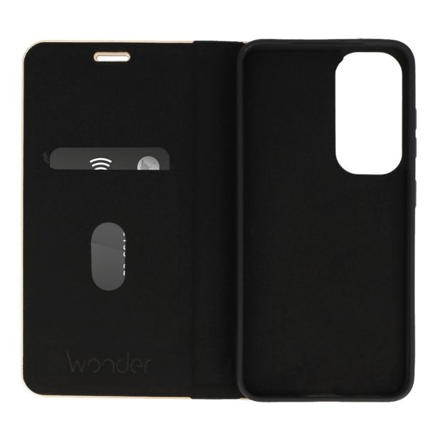 HAVANA PREMIUM PREKLOPNA TORBICA SAMSUNG GALAXY S25 5G - CARBON ČRNA Z ZLATIM ROBOM