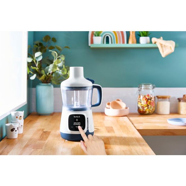 APARAT ZA PRIPRAVO HRANE ZA DOJENČKE TEFAL YUMMY GOURMET EVOLUTIVE, HB55W430, MOČ 600 W, S PALIČNIM MEŠALNIKOM, DIZAJN 4-V-1