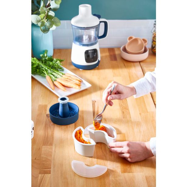 APARAT ZA PRIPRAVO HRANE ZA DOJENČKE TEFAL YUMMY GOURMET EVOLUTIVE, HB55W430, MOČ 600 W, S PALIČNIM MEŠALNIKOM, DIZAJN 4-V-1