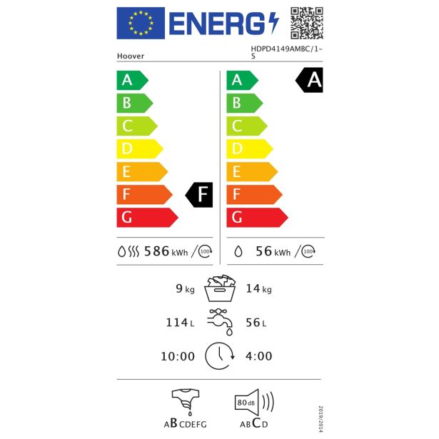 PRALNO-SUŠILNI STROJ HOOVER HDPD4149AMBC/1-S H - WASH