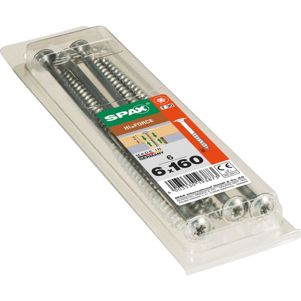 VIJAK ZA LESENE KONSTRUK. SPAX HI.FORCE T-STAR 6X160 ZAV=6KOS WIROX