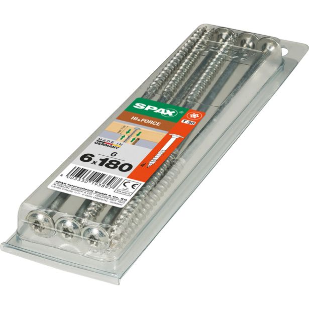 VIJAK ZA LESENE KONSTRUK. SPAX HI.FORCE T-STAR 6X180 ZAV=6KOS WIROX