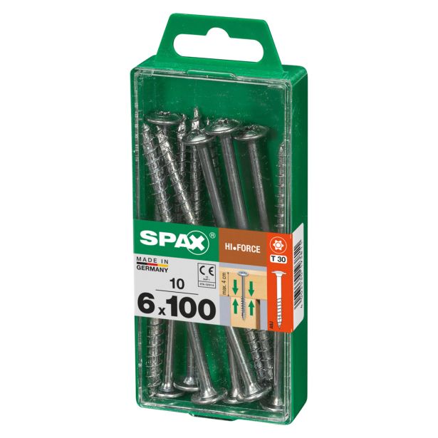 VIJAK ZA LESENE KONSTRUK. SPAX HI.FORCE WIROX 6X100 ZAV=10KOS
