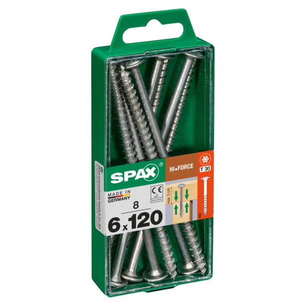 VIJAK ZA LESENE KONSTRUK. SPAX HI.FORCE WIROX 6X120 ZAV=8KOS