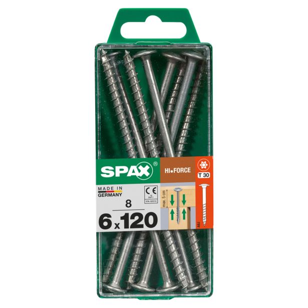 VIJAK ZA LESENE KONSTRUK. SPAX HI.FORCE WIROX 6X120 ZAV=8KOS