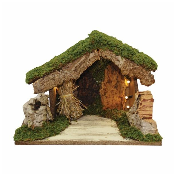 DODATEK ZA JASLICE EUROMARCHI HIŠA 32X18X24 CM PRAZNA Z LUČKAMI