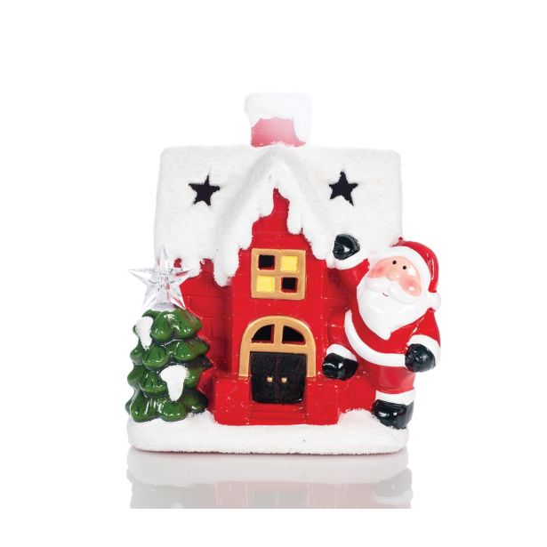 HIŠKA Z BOŽIČKOM 18.5 CM LED
