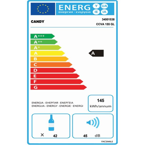 HLADILNA VITRINA CANDY CCVA 155GL