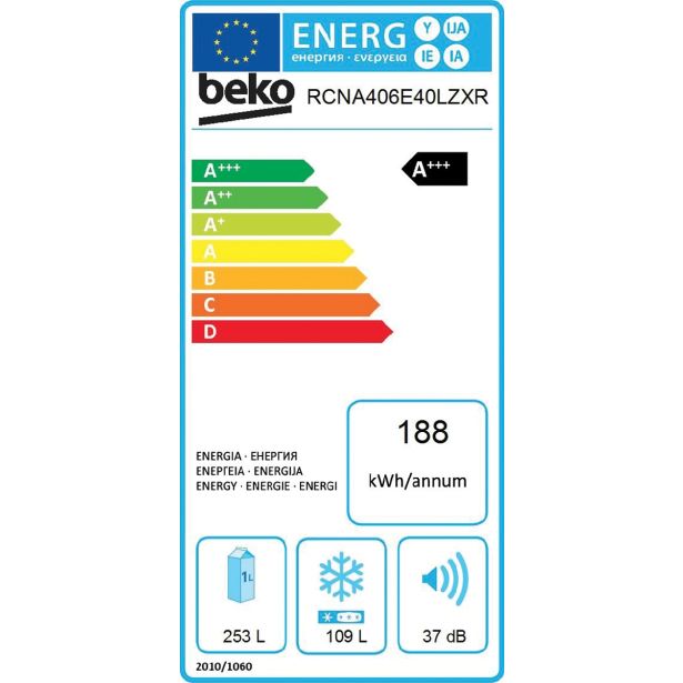 HLADILNIK IN ZAMRZOVALNIK BEKO RCNA 406E40LZXR