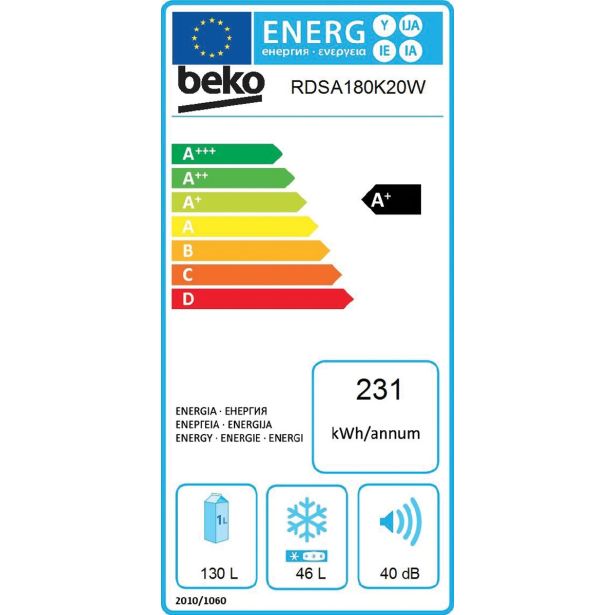 HLADILNIK IN ZAMRZOVALNIK BEKO RDSA 180 K20W