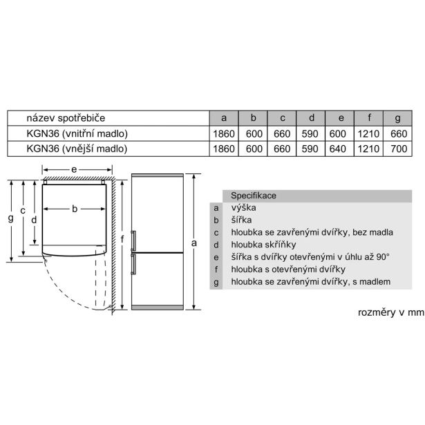 HLADILNIK IN ZAMRZOVALNIK BOSCH KGN36NLEA